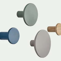 Lot de 4 patères en bois - multicolore