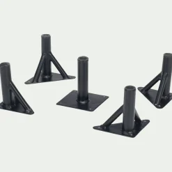 Lot de 5 pieds en acier - noir