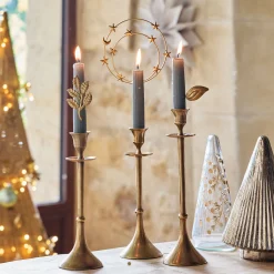 Lot de 2 pins flamme pour bougie - doré