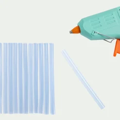 Lot de 12 recharges pour pistolet à colle - blanc translucide