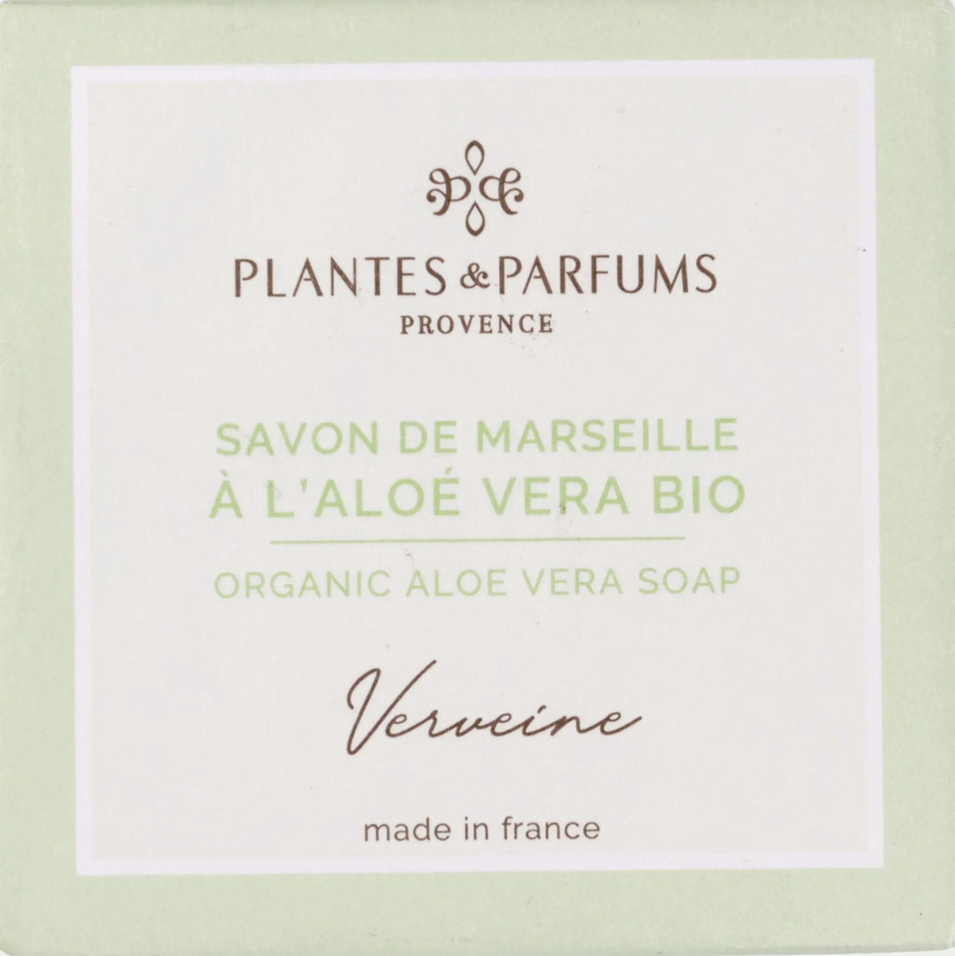 Lot de 2 savons de Marseille à l'aloe vera bio senteur verveine 100g