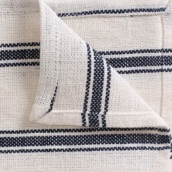 Lot de 4 serviettes de table en lin et en coton - blanc et noir 41x41cm