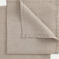 Lot de 2 serviettes de table en lin lavé - naturel