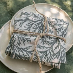 Lot de 20 serviettes en papier motif cyprès 33x33cm - beige alpilles