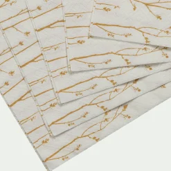 Lot de 20 serviettes en papier motif forêt 33x33cm - blanc