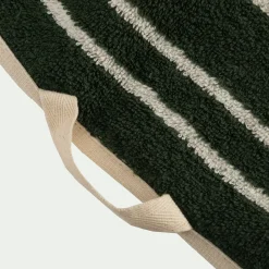 Lot de 2 serviettes invité en coton à rayures 30x50cm - vert