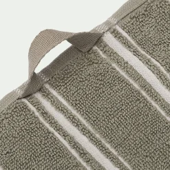 Lot de 2 serviettes invité en coton - vert olivier 30x50cm