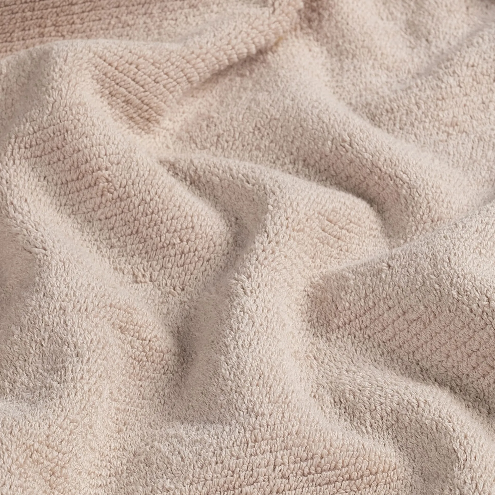 Lot de 2 serviettes invités en bouclettes de coton bio - beige alpilles 30x50cm