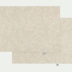 Lot de 2 sets de table en coton enduit motif laurier - beige alpilles 35x48cm