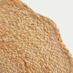 Lot de 2 sets de table fleur en jute D35cm - naturel