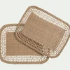 Lot de 2 sets de table ronds en jonc de mer L45cm - naturel