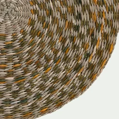 Lot de 2 sets de table ronds en jonc de mer D36cm - vert