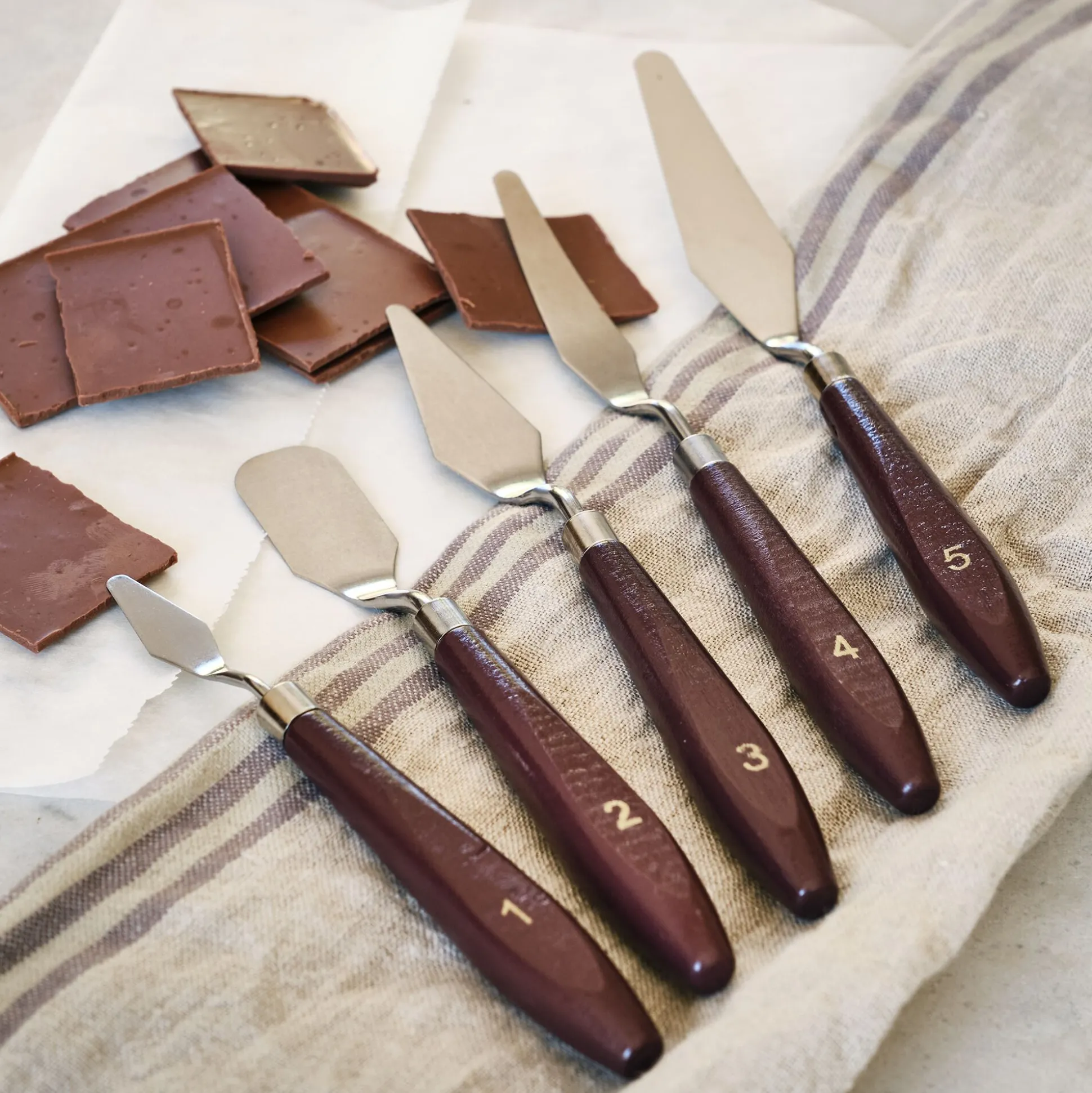 Lot de 5 spatules de modelage en inox - argenté