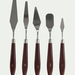 Lot de 5 spatules de modelage en inox - argenté