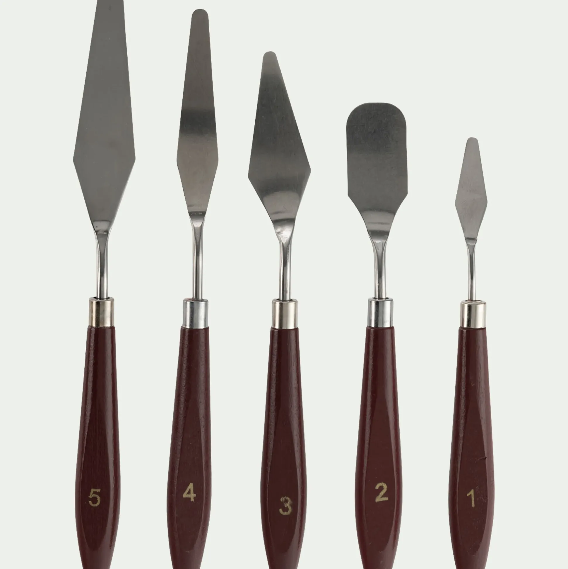 Lot de 5 spatules de modelage en inox - argenté