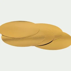 Lot de 5 supports à gâteau ronds en carton D30cm - doré