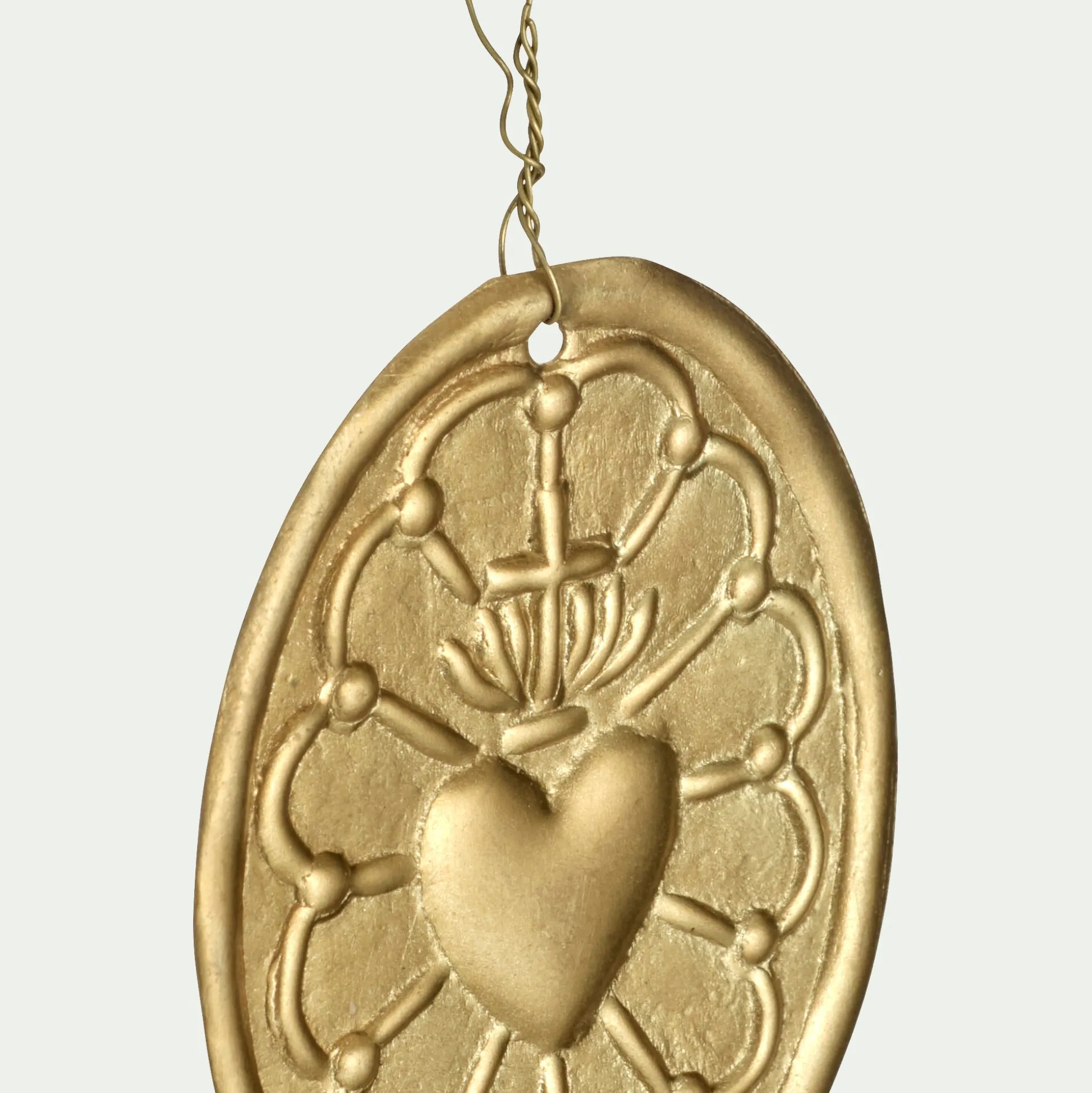 Lot de 12 suspensions de Noël en laiton D5,5cm - doré