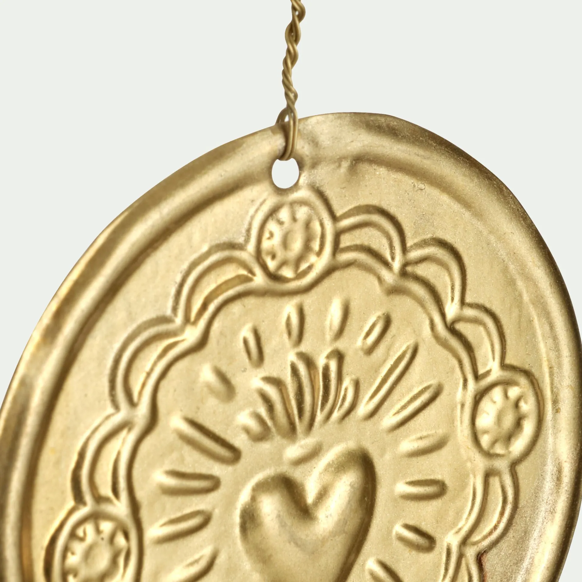 Lot de 12 suspensions de Noël en laiton D5,5cm - doré