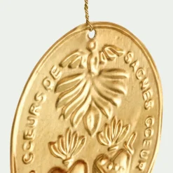 Lot de 12 suspensions de Noël en laiton D5,5cm - doré