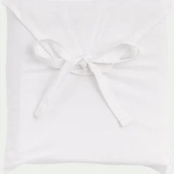 Lot de 2 taies d'oreiller en percale de coton 50x70cm avec liseré tressé gris calabrun - blanc