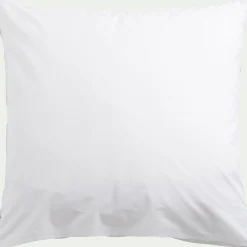 Lot de 2 taies d'oreiller en percale de coton 65x65cm - blanc