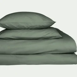 Lot de 2 taies d'oreiller en coton - vert cèdre 50x70cm