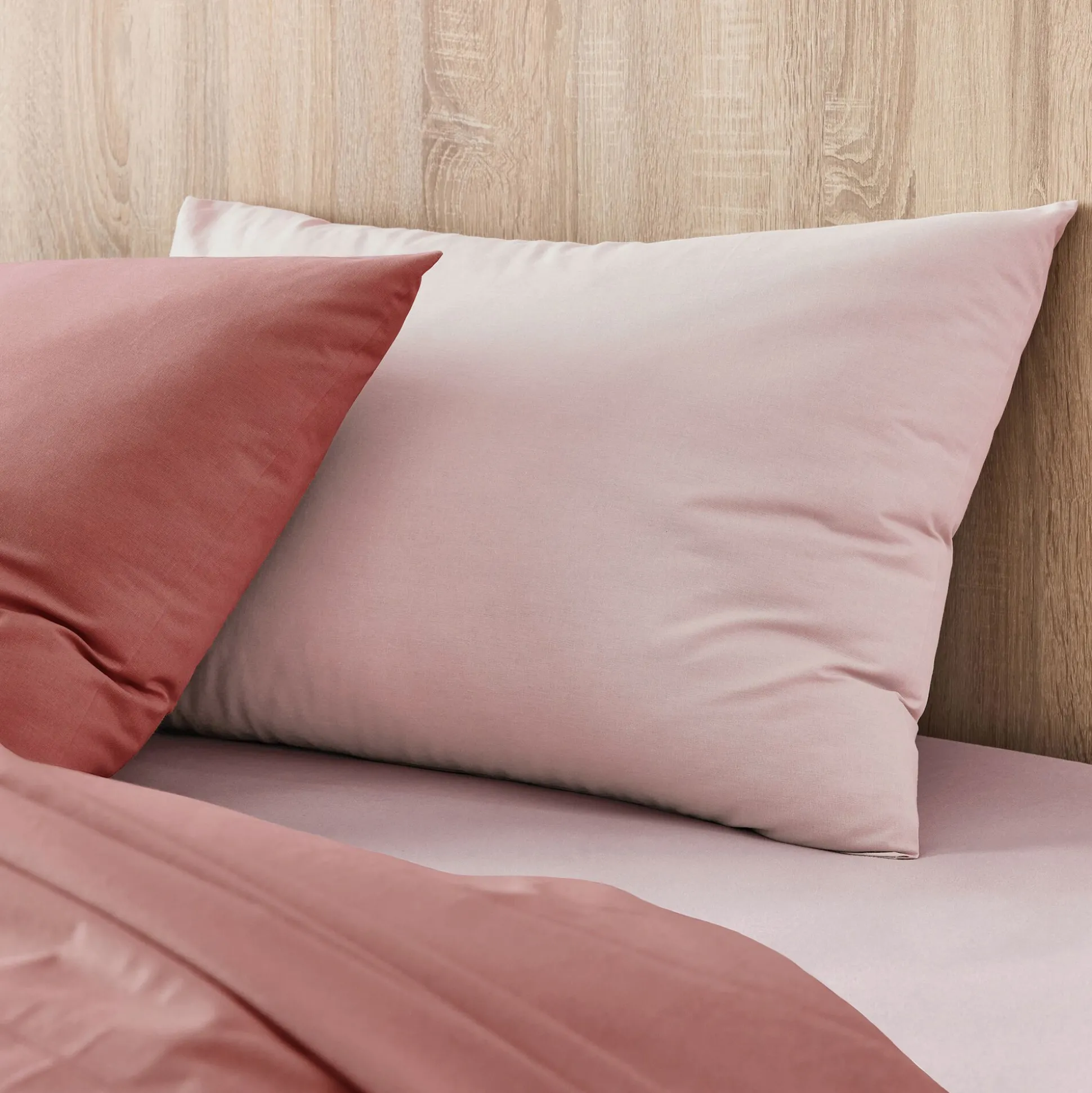 Lot de 2 taies d'oreiller en coton - rose rosa 50x70cm