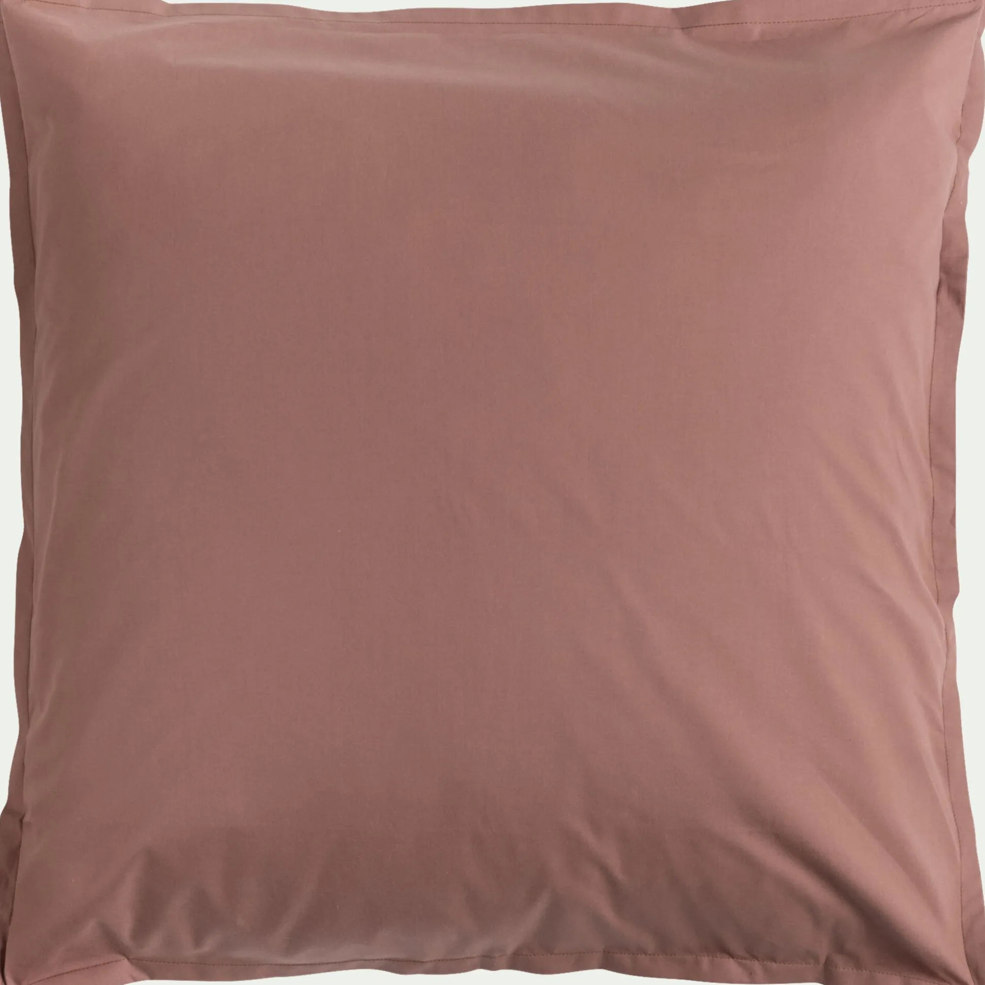 Lot de 2 taies d'oreiller en percale de coton - brun rhassoul 65x65cm