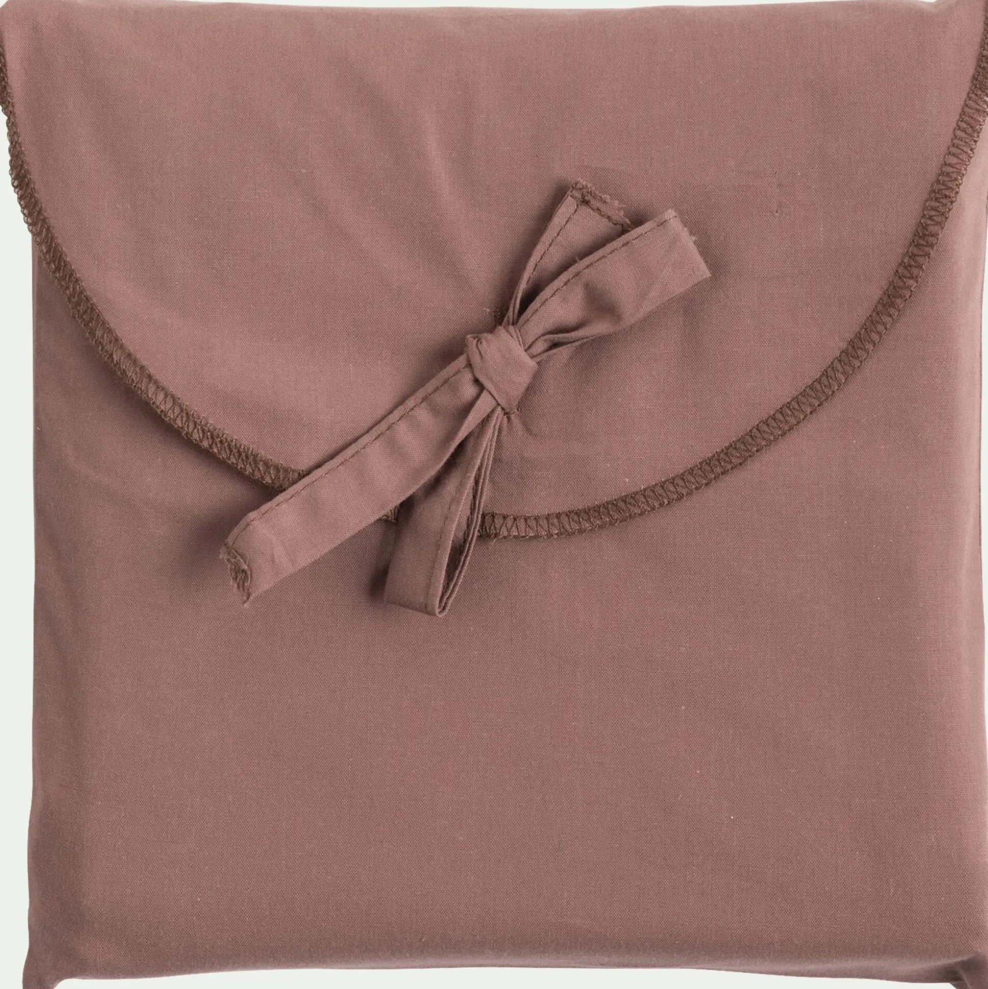 Lot de 2 taies d'oreiller en percale de coton - brun rhassoul 65x65cm