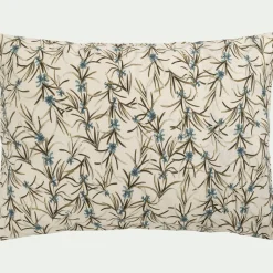 Lot de 2 taies d'oreiller en percale de coton 50x70cm - motifs romarin