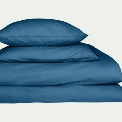 Lot de 2 taies d'oreiller en coton - bleu figuerolles 65x65cm