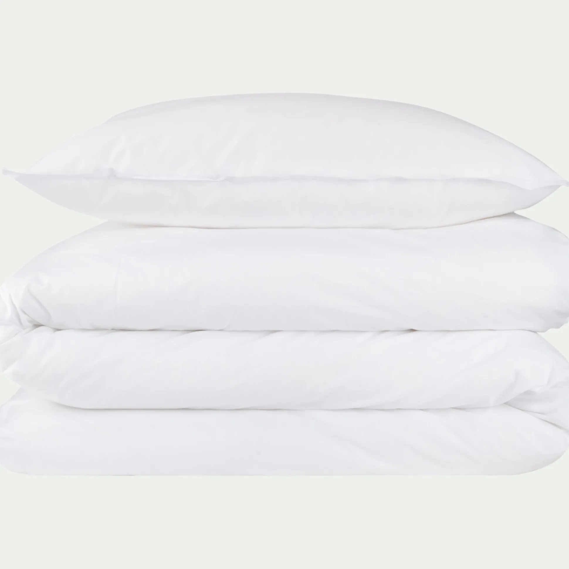 Lot de 2 taies d'oreiller en percale de coton - blanc 65x65cm
