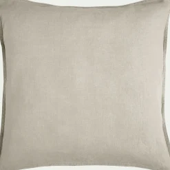 Lot de 2 taies d'oreiller en lin lavé - beige 65x65cm