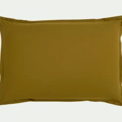 Lot de 2 taies d'oreiller en percale de coton - jaune alep 50x70cm