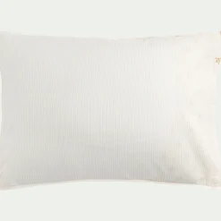 Lot de 2 taies d'oreiller en lin et coton 50x70cm avec motif argan - jaune