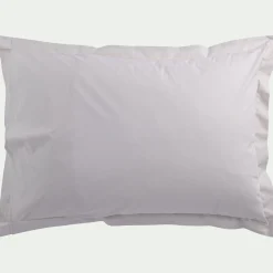 Lot de 2 taies d'oreiller en percale de coton 50x70cm - gris perle
