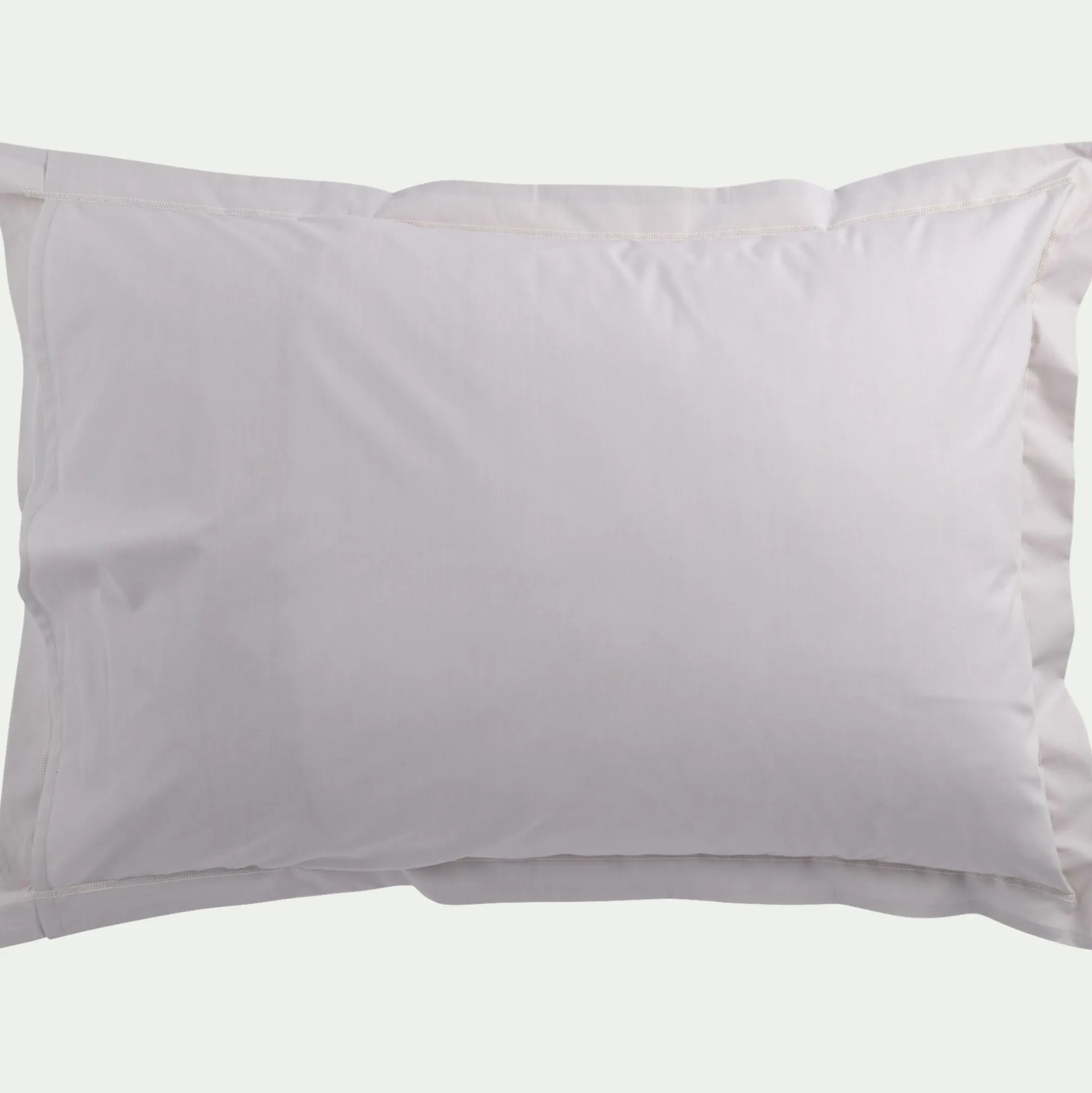 Lot de 2 taies d'oreiller en percale de coton 50x70cm - gris perle