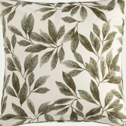 Lot de 2 taies d'oreiller motif végétal en coton 65x65cm - vert