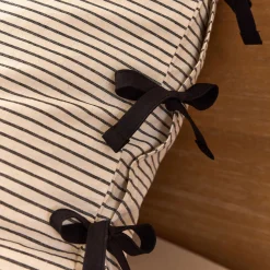 Lot de 2 taies d'oreiller rayées en coton lavé 50x70cm - blanc