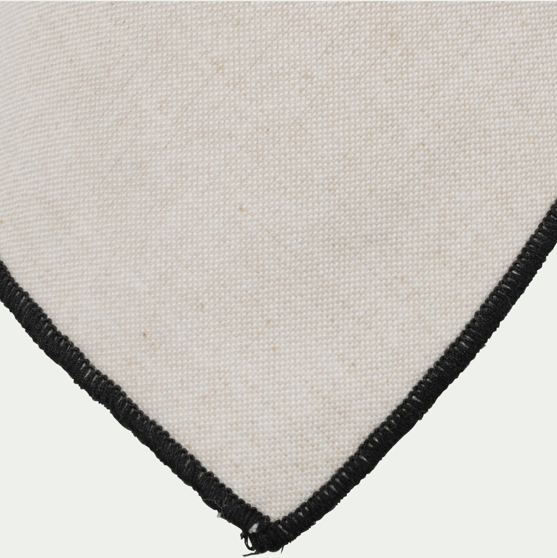 Lot de 2 torchons brodés en coton finition point de bourdon 50x70cm - beige