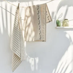 Lot de 2 torchons en coton à motifs 50x70cm - noir