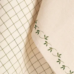 Lot de 2 torchons en coton à motifs 50x70cm - vert mousse