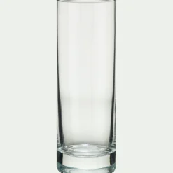 Lot de 6 verres à eau forme tube en verre 22cl - transparent