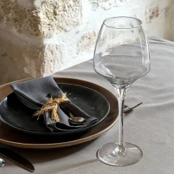 Lot de 6 verres à pied en cristallin 40cl - transparent