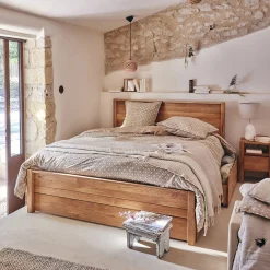 Lot de deux tiroirs de rangement en bois pour lit RENO - bois clair