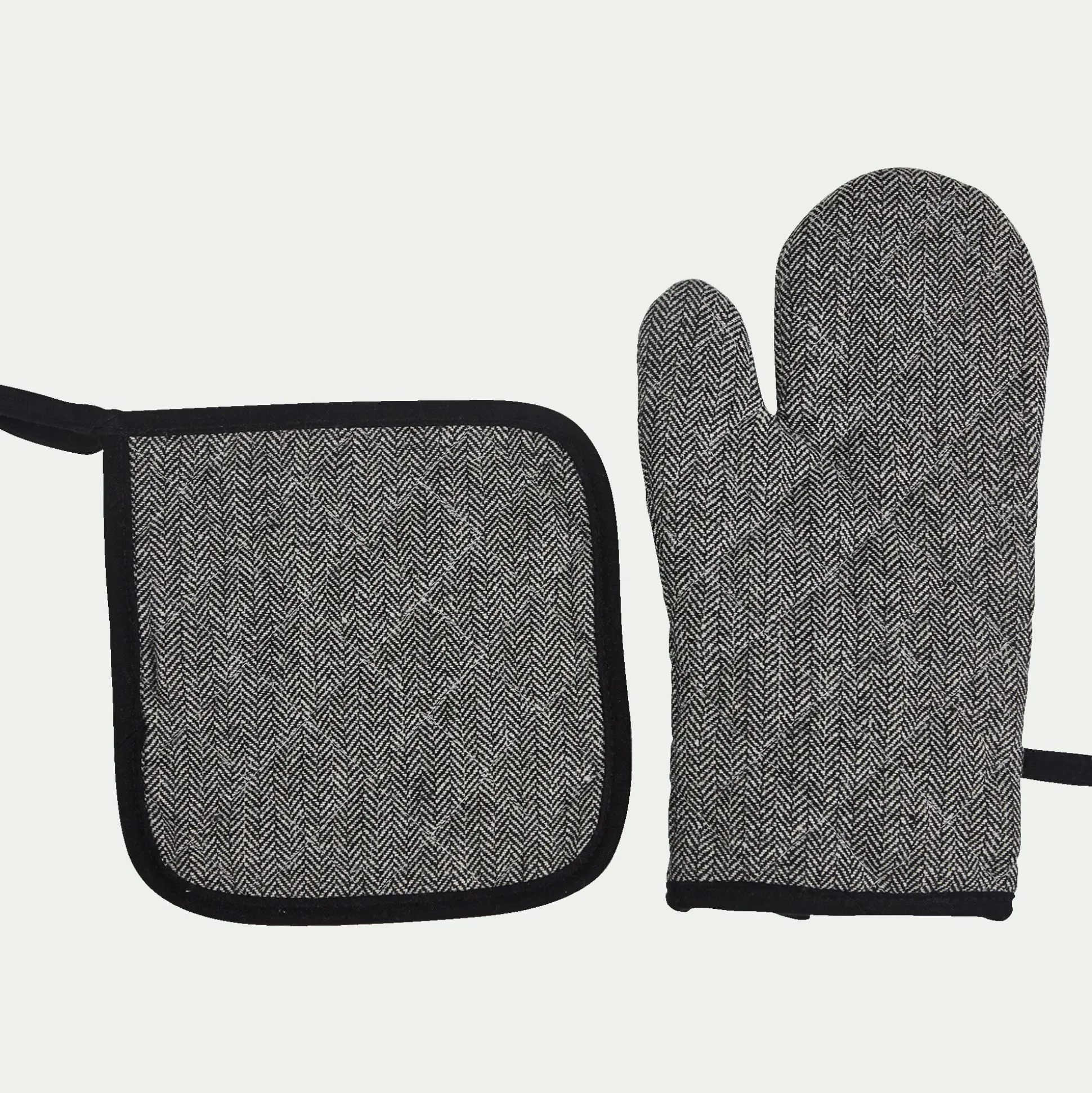 Lot de manique et gant - gris anthracite