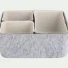 Lot de paniers de rangement en feutrine - gris