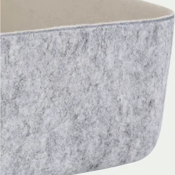 Lot de paniers de rangement en feutrine - gris