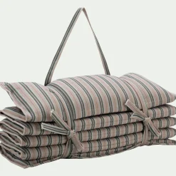 Matelas de plage transportable à rayures - vert