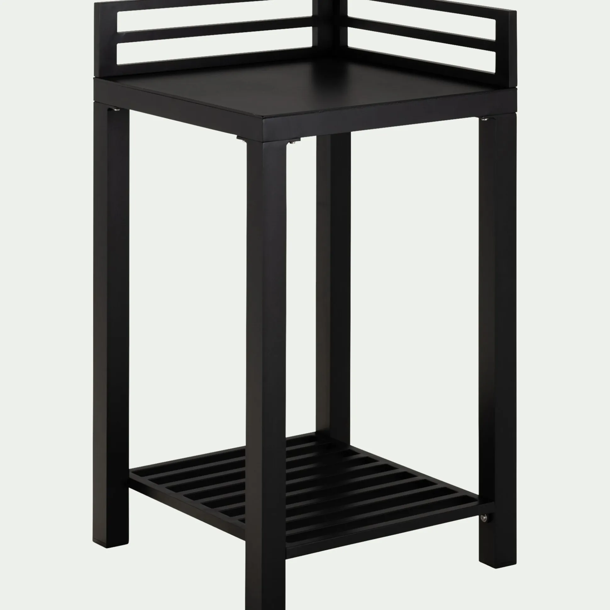 Meuble d'angle de cuisine extérieure en métal - noir